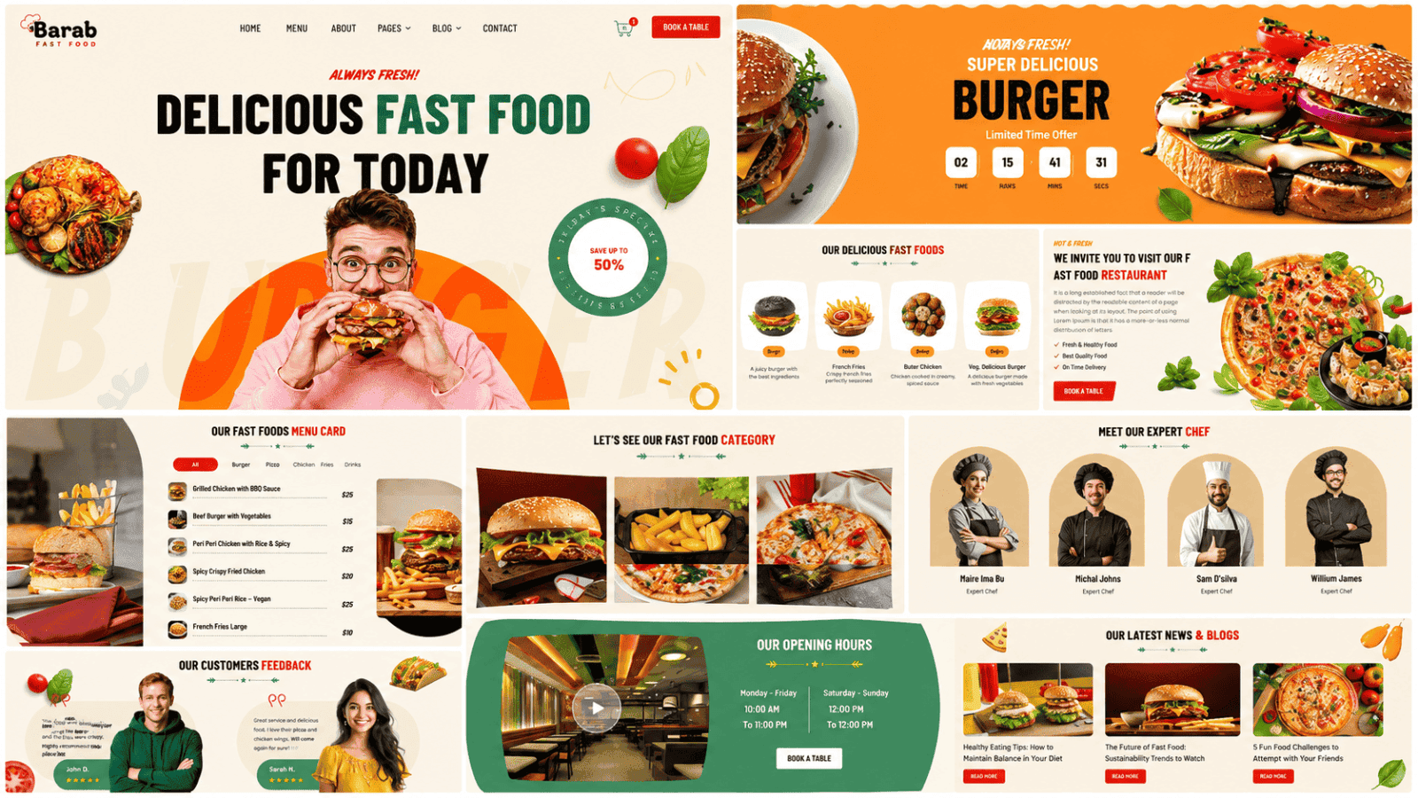 Barab - Fast Food Restaurant HTML Template