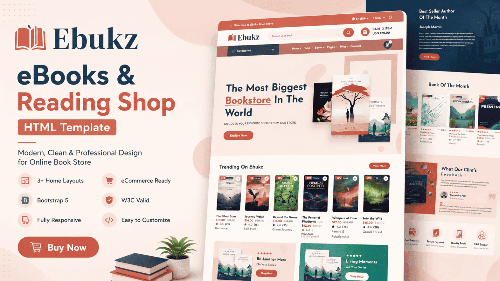 Ebukz - eBooks & Reading Shop HTML Template
