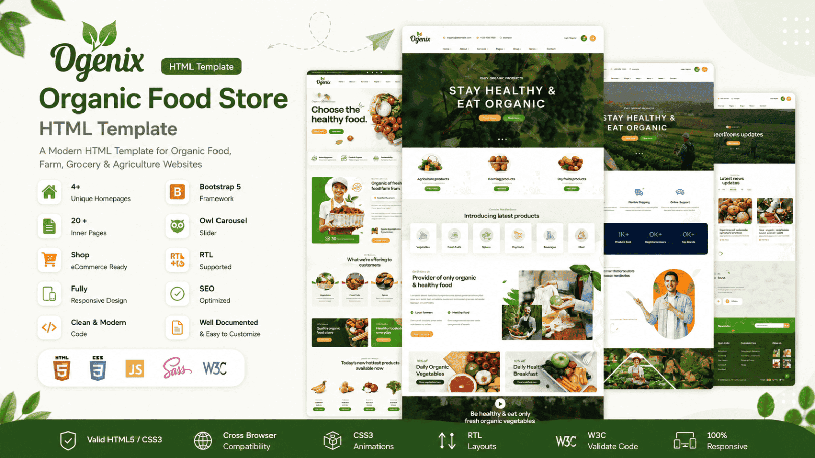Ogenix - Organic Food Store & Grocery Template